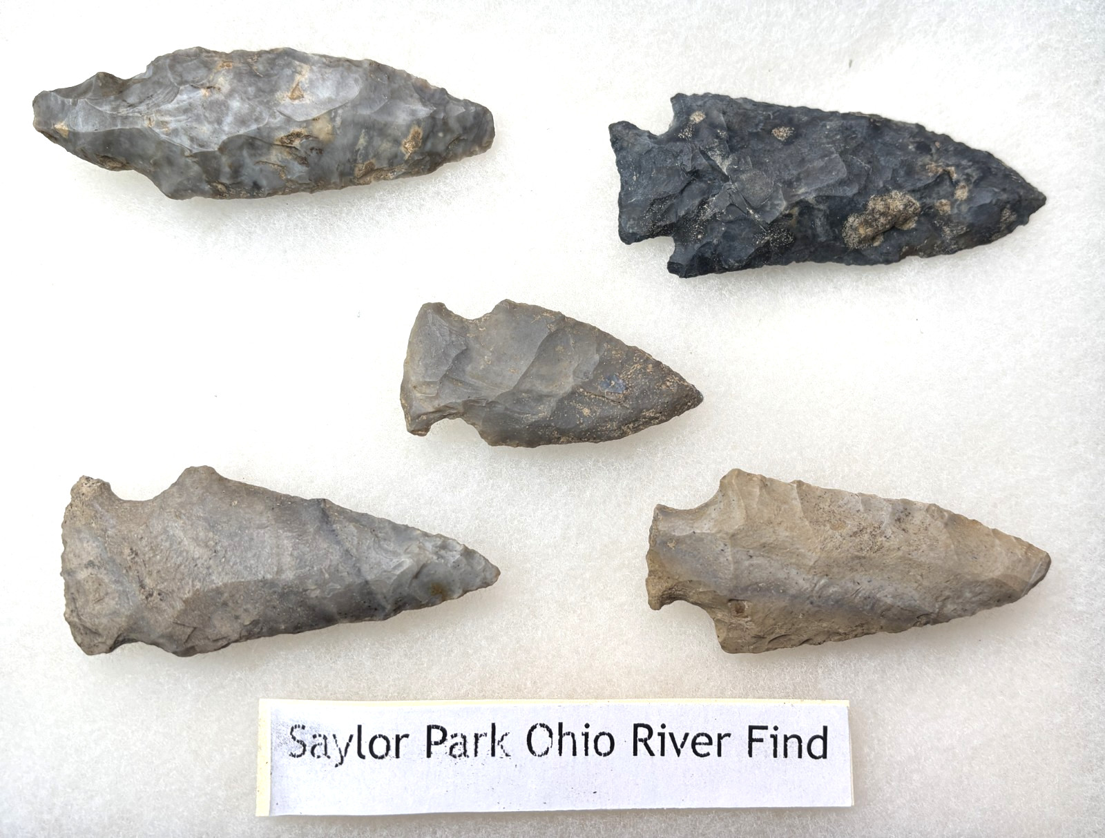 Authentic Native American Arrowheads Artifacts Flint * Saylor Park Ohio Find