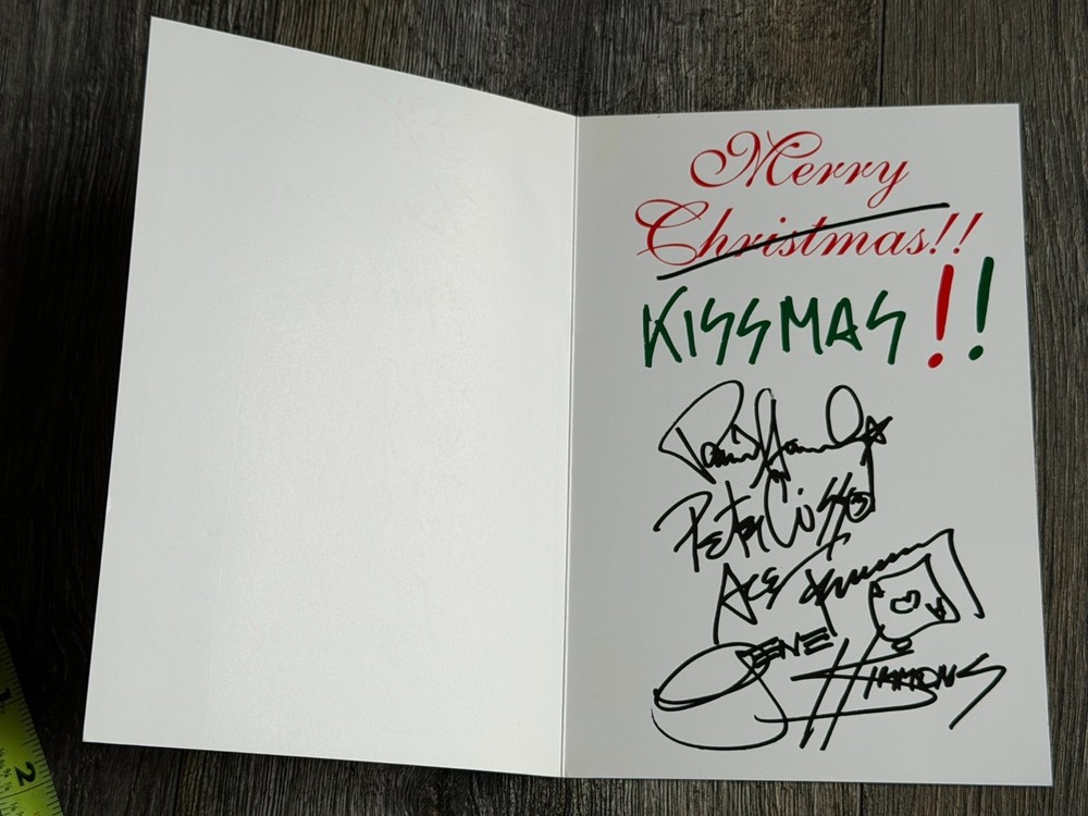KISS Christmas Card Kissmas 1997 Reunion BAND ISSUED Snow Candles Vintage Kiss