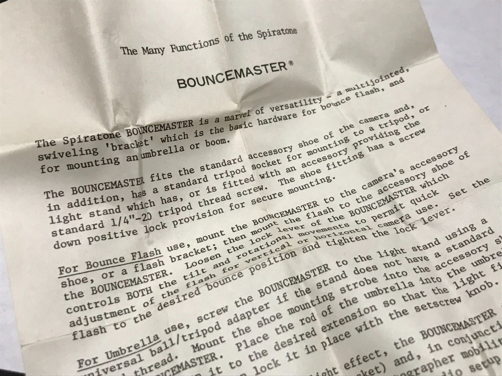 Vintage Spiratone Bouncemaster Bracket - Camera, Umbrella, Flash, Boom Mount
