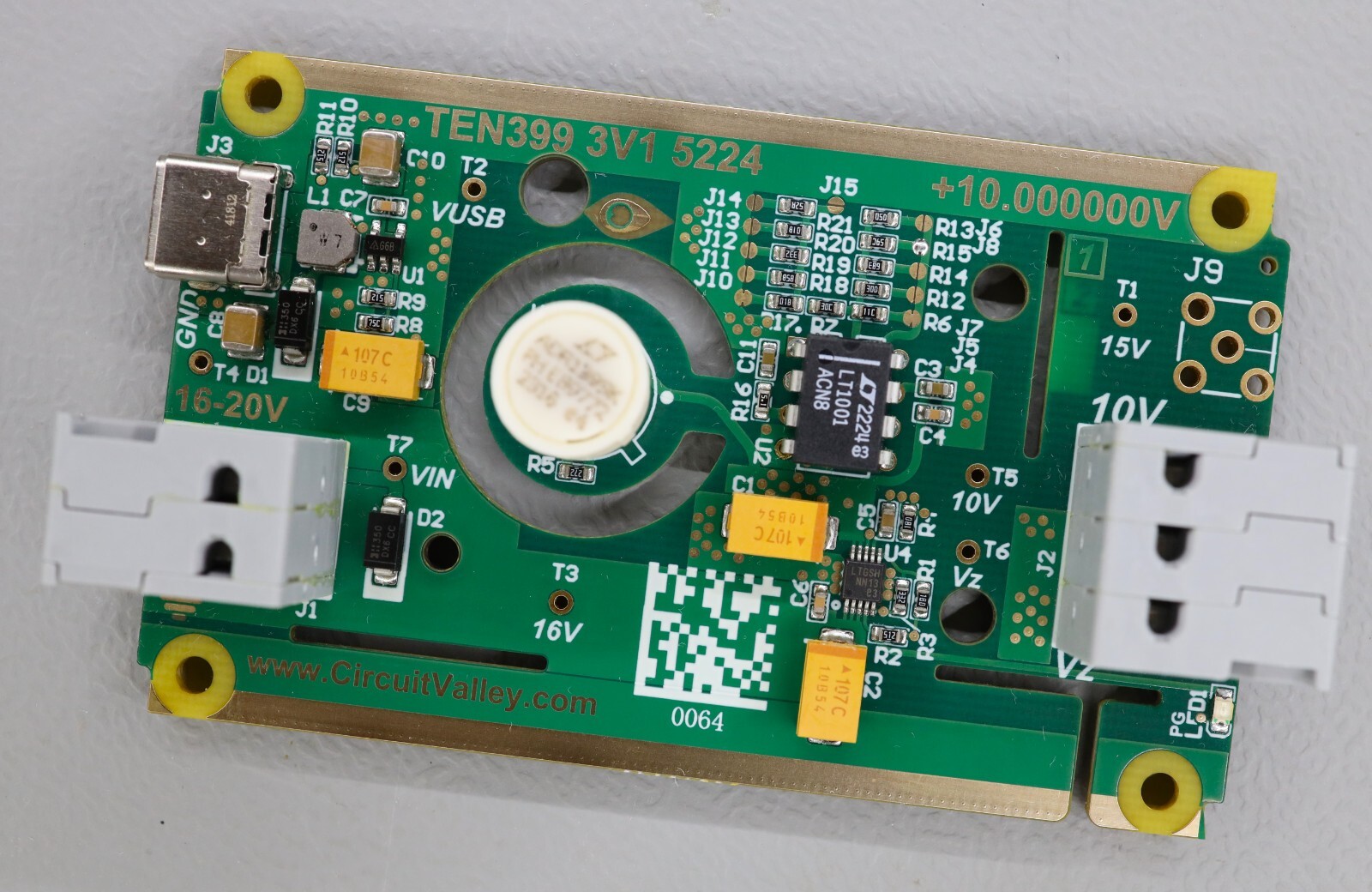 ADR1399 10V Precision voltage Reference Calibrated DMM7510 PCB with Enclosure