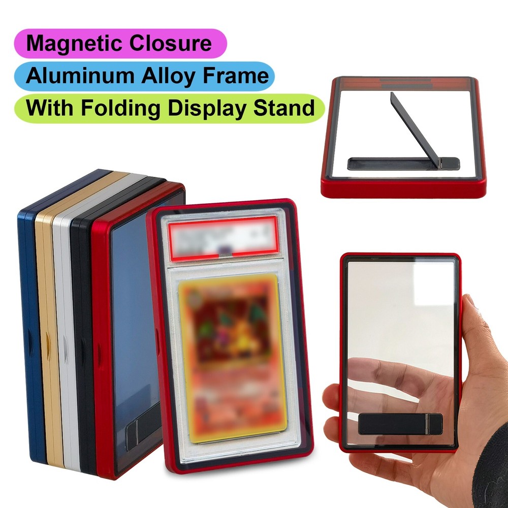 Magnetic Graded Trading Cards Slab Holder Case Protector Folding Display Stand