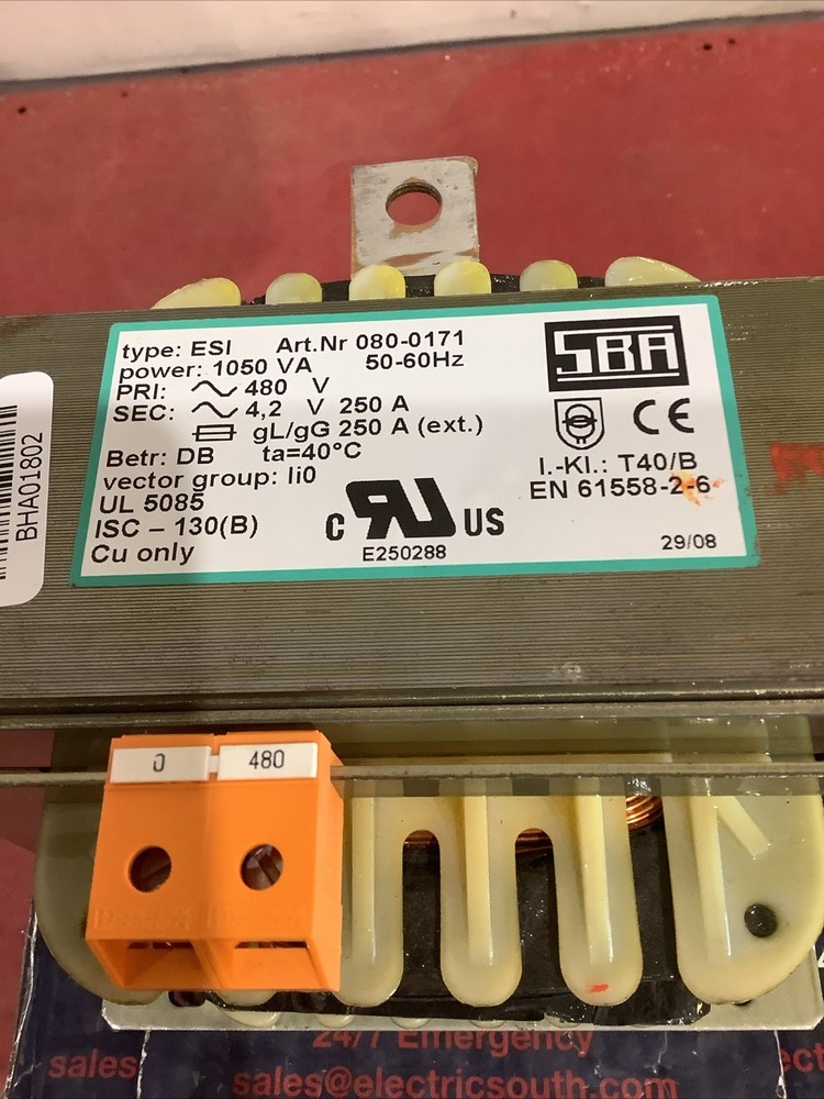SBA Current Transformer 080-0171 1050 VA 480 Volt