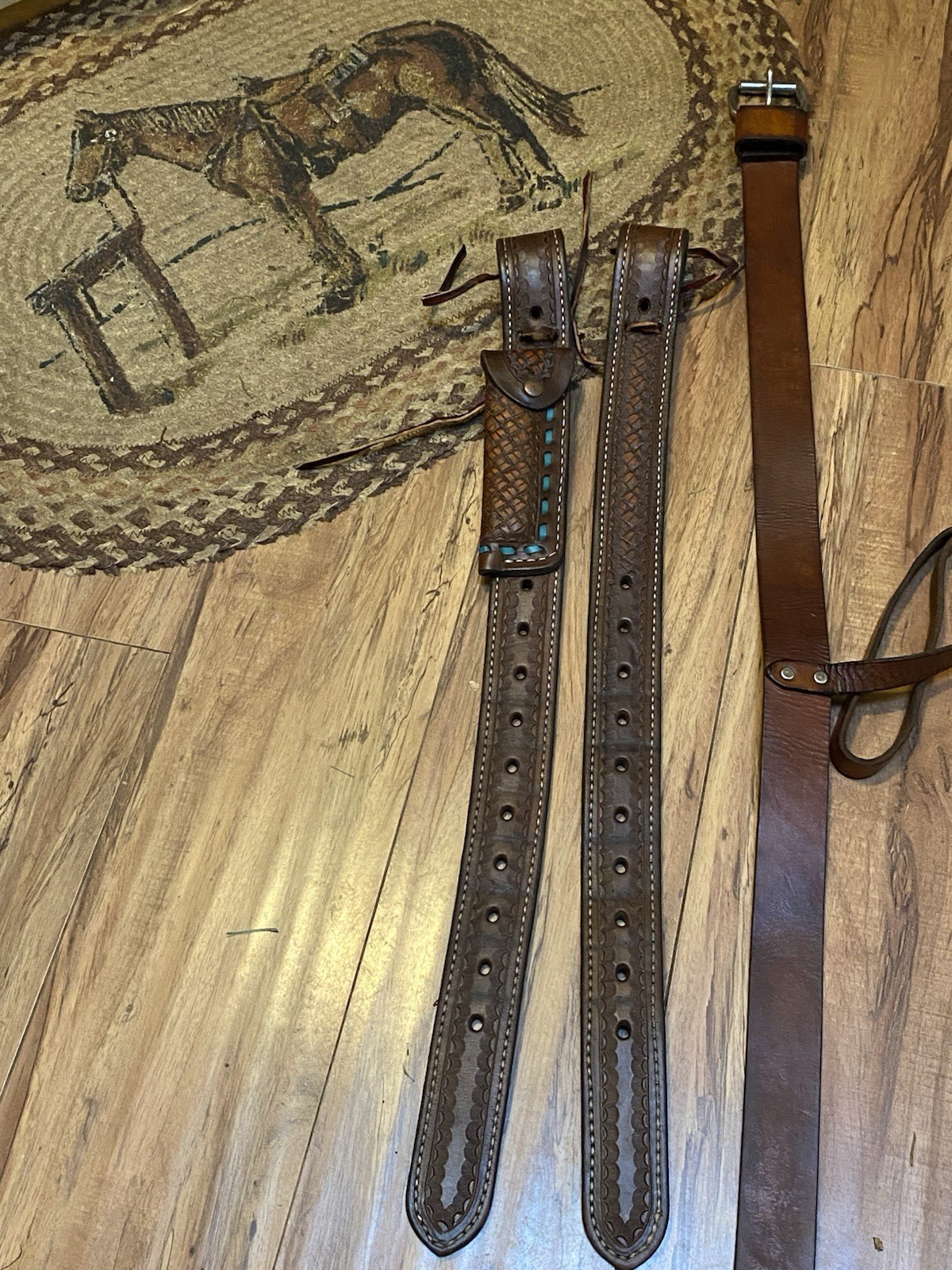 Double J Saddlery Western Saddle Back Billets + Flank Cinch BuckstitchHolder USA