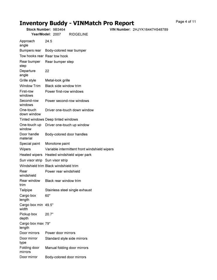 RIDGELINE 2007 Glove Box 678861