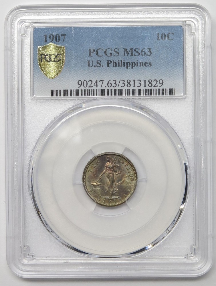 1907 Philippines 10c MS63 PCGS 28971