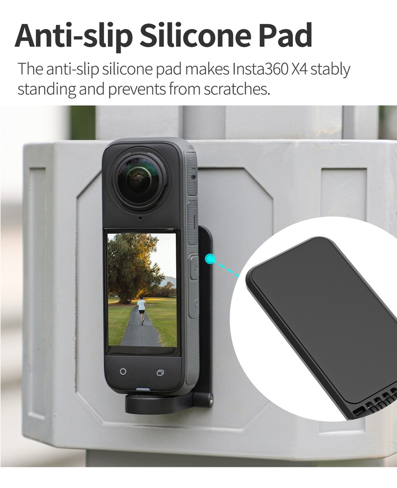 For Insta360 X4 Magnetic Adjustable Angle Base Camera Handle Scene Stand Black