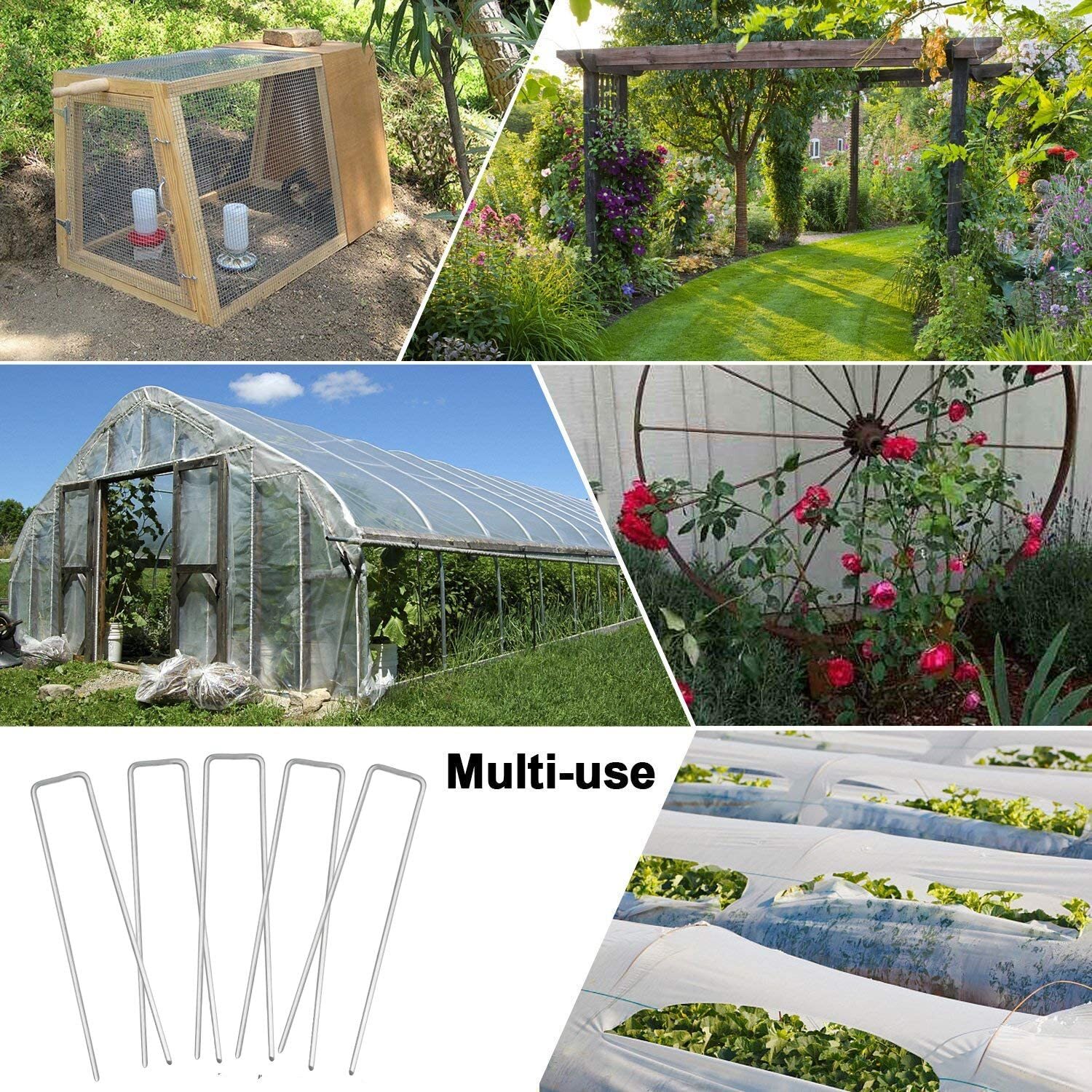 6" Landscape Sod Staples Sturdy Garden Stakes Weed Barrier Fabric Pins