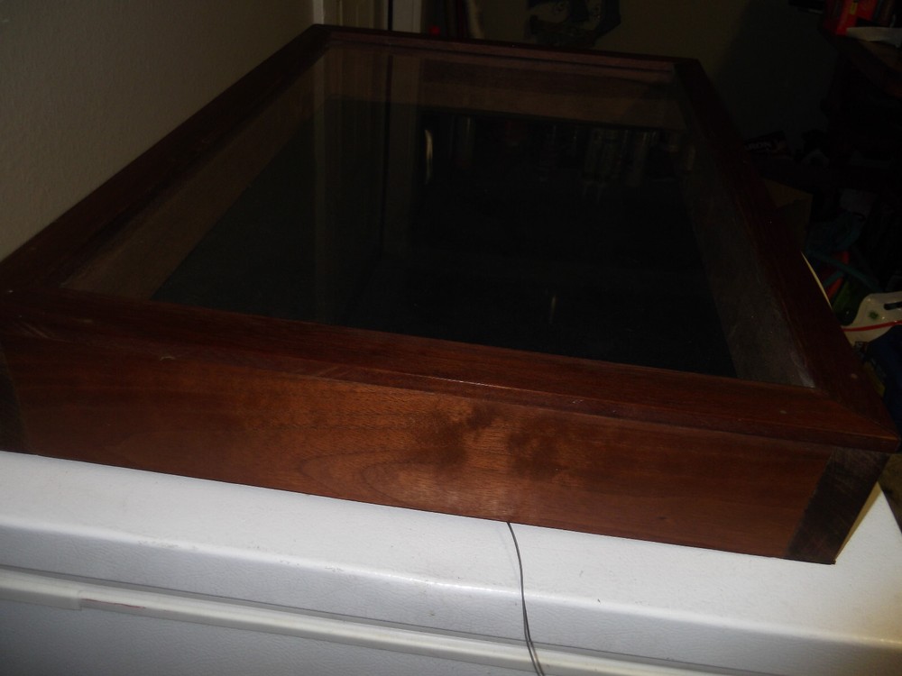 Handmade Solid Black Walnut Display/Shadow Box. 26"x18.5" Plexi Front.