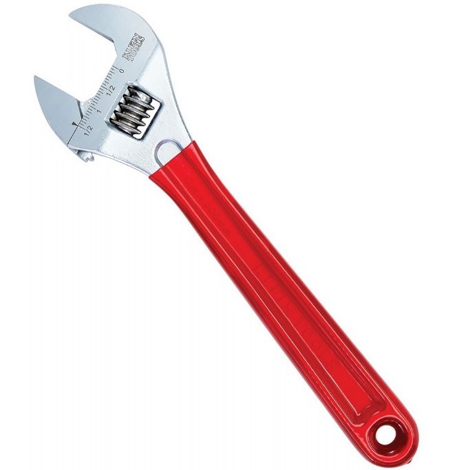 Klein Tools D507-12 12" Adjustable Wrench Extra Capacity Heavy Duty Alloy Steel