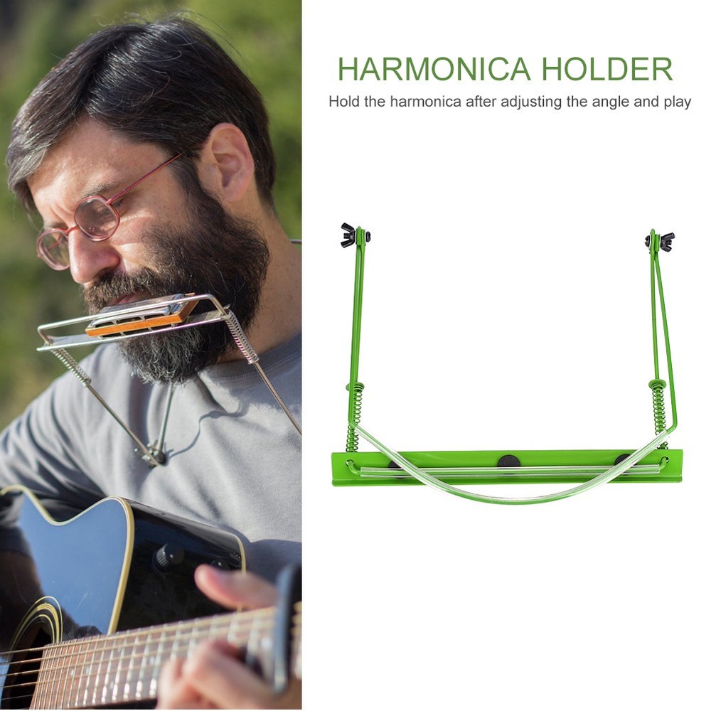 Green 18cm Harmonica Clip Holder For Most Harmonica Players