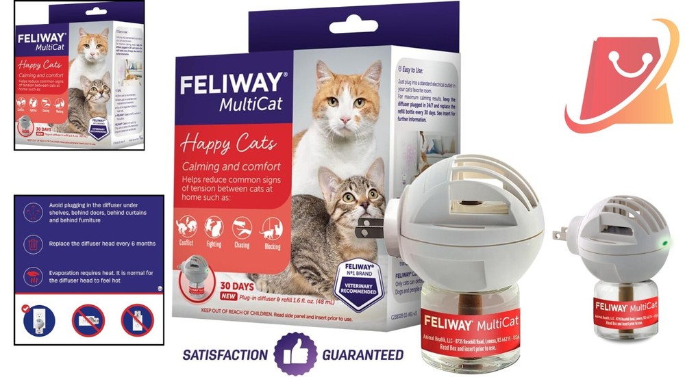 Pheromone Diffuser Starter Kit 1.62oz Reduces Cat Tension & Conflicts