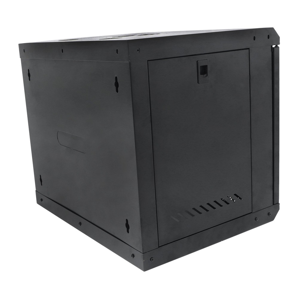 9U Wall Mount Server Rack 15.5" Deep Locking Glass Door & Side Panels