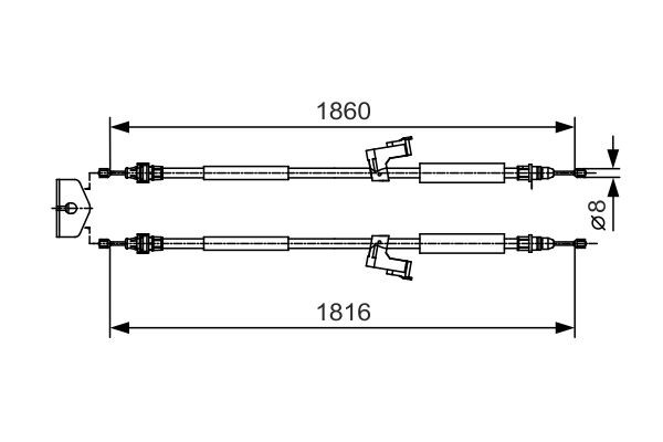 Cable Pull, parking brake BOSCH 1987482019