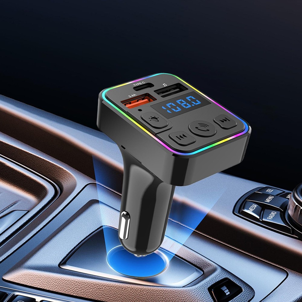 Car Music Adapter MP3 Wireless Transmitter Double USB With Type-C Port