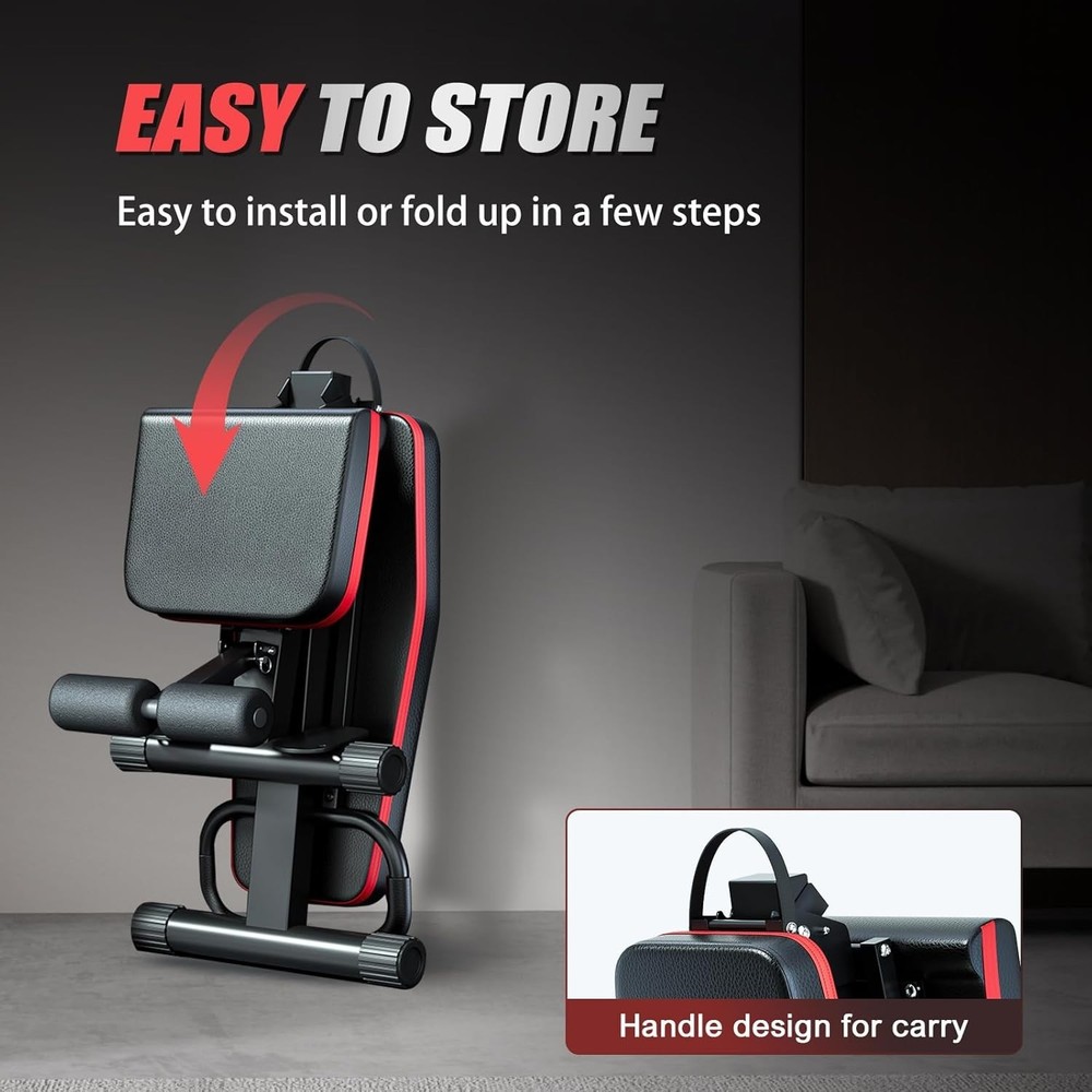 Adjustable Weight Bench, Workout Benches with Leg Extension & Extended Headre...