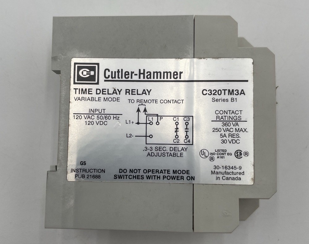 CUTLER HAMMER C320TM3A TIME DELAY RELAY Guaranteed