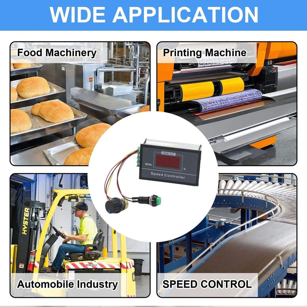 DC6-60V 30A PWM Motor Speed Controller w/ Digital Display & Start Stop Switch
