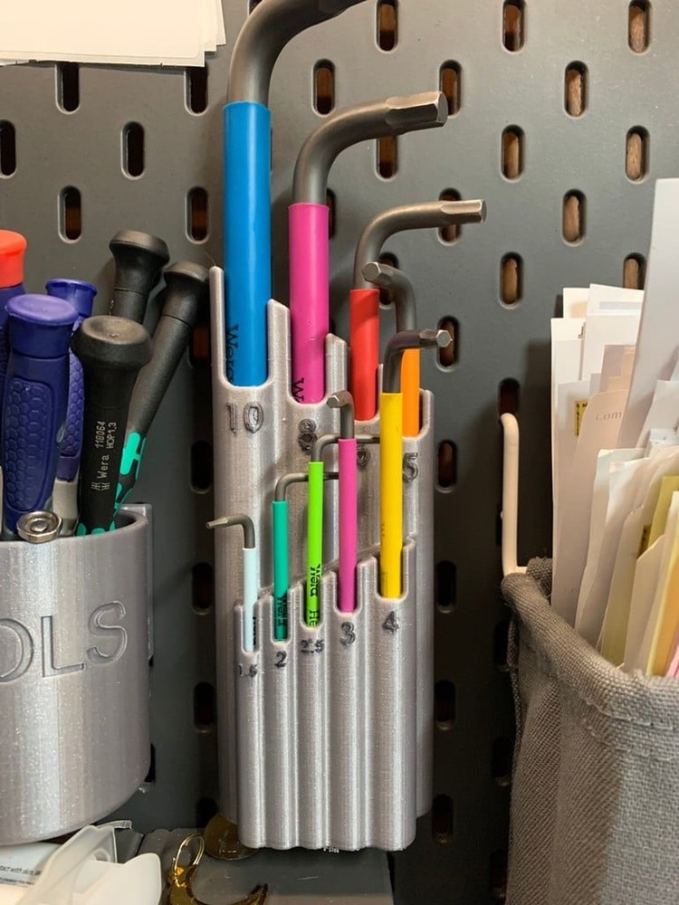 Hex Key Holder for IKEA Skadis Pegboard - Wera Compatible Workshop Organization