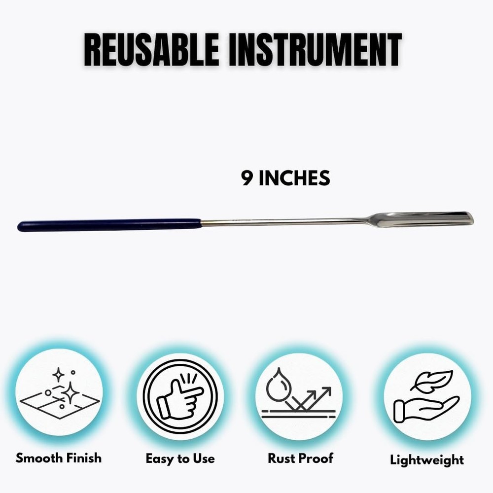 Multipurpose Micro Lab Scoop Half Rounded 9-inch Spoon Spatula Sampler