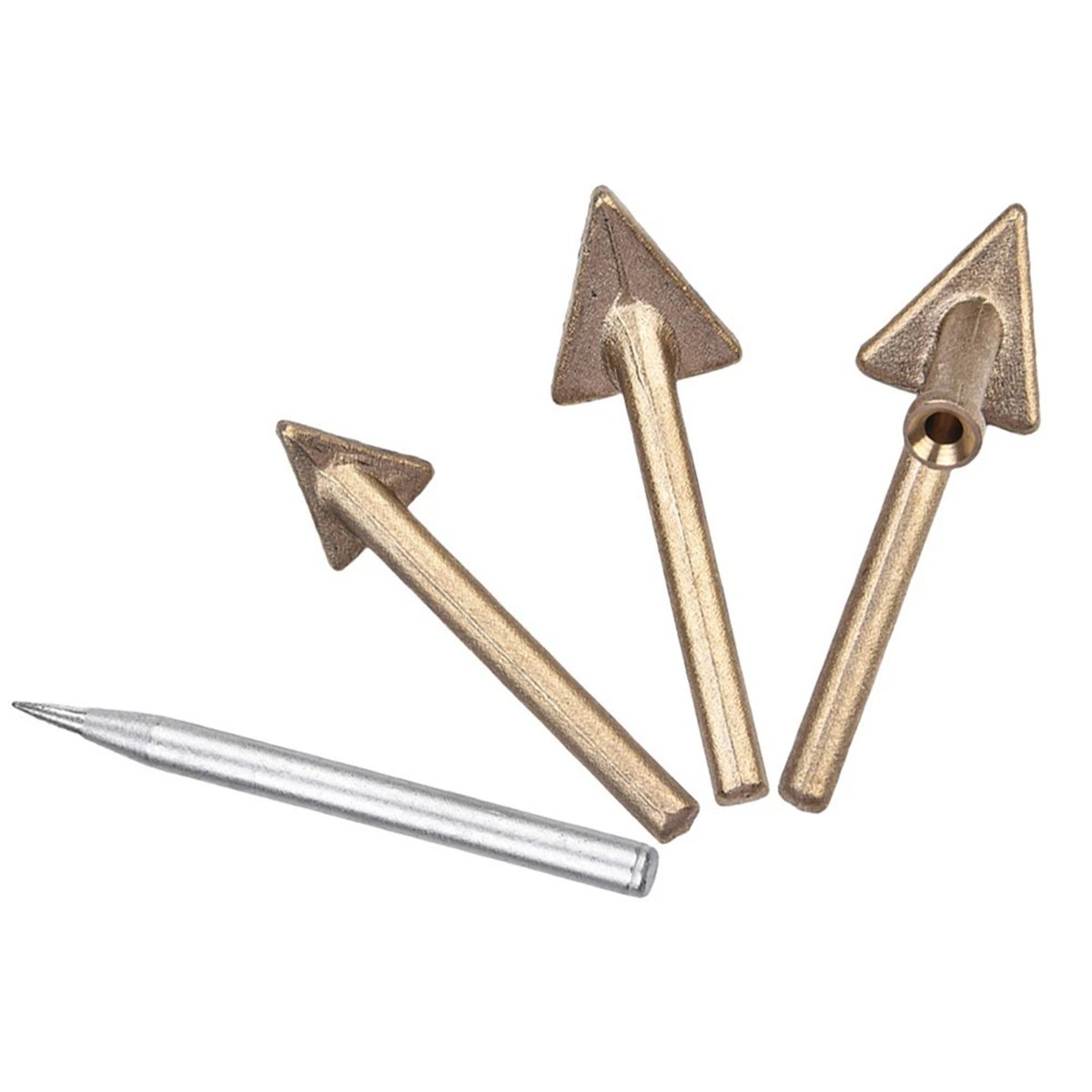 4x Auto Plastic PP Welding Tips Soldering Iron Smooth Triangular Head Welder Kit