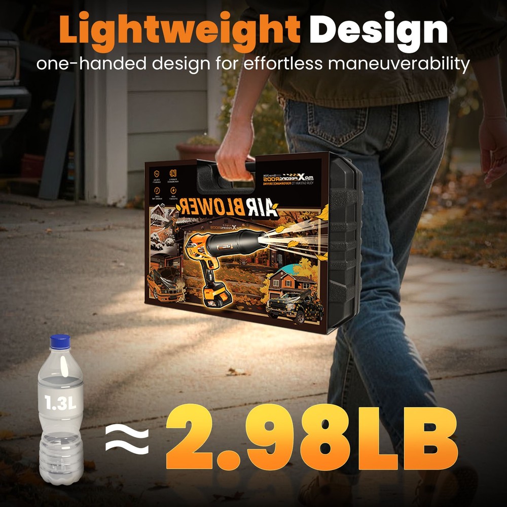 maXpeedingrods 550CFM Cordless Leaf Blower 2 Battery Variable Speed Lightweight