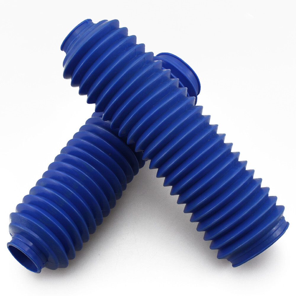 Blue Motorcycle Rubber Shock Absorber Front Fork Protector Cover Gaiters Boot 2X