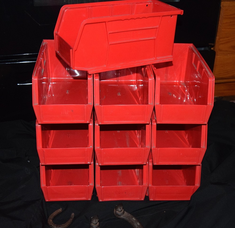 U-LINE (10 PK ) LARGE 11" x 5"x5"PLASTIC STORAGE SMALL PARTS CONTAINER STACKABLE