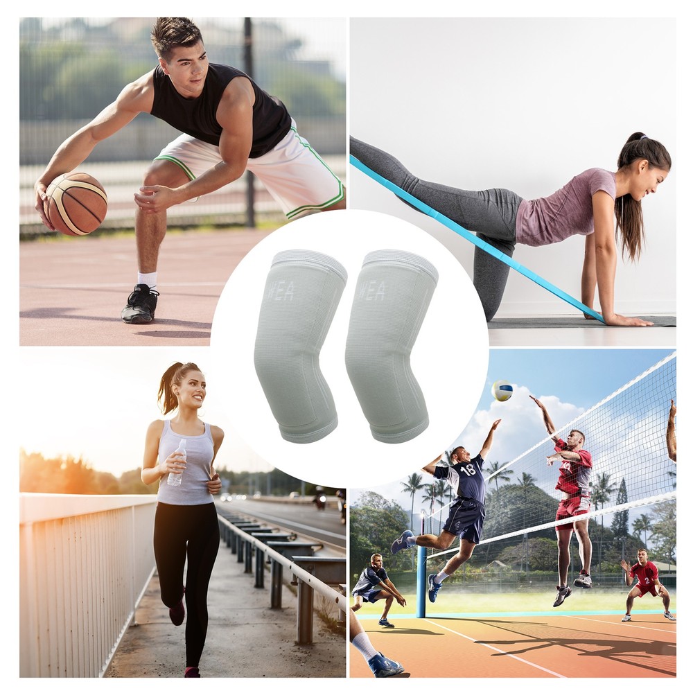 Simple Knee Pads Large Size Gray 1 Pair