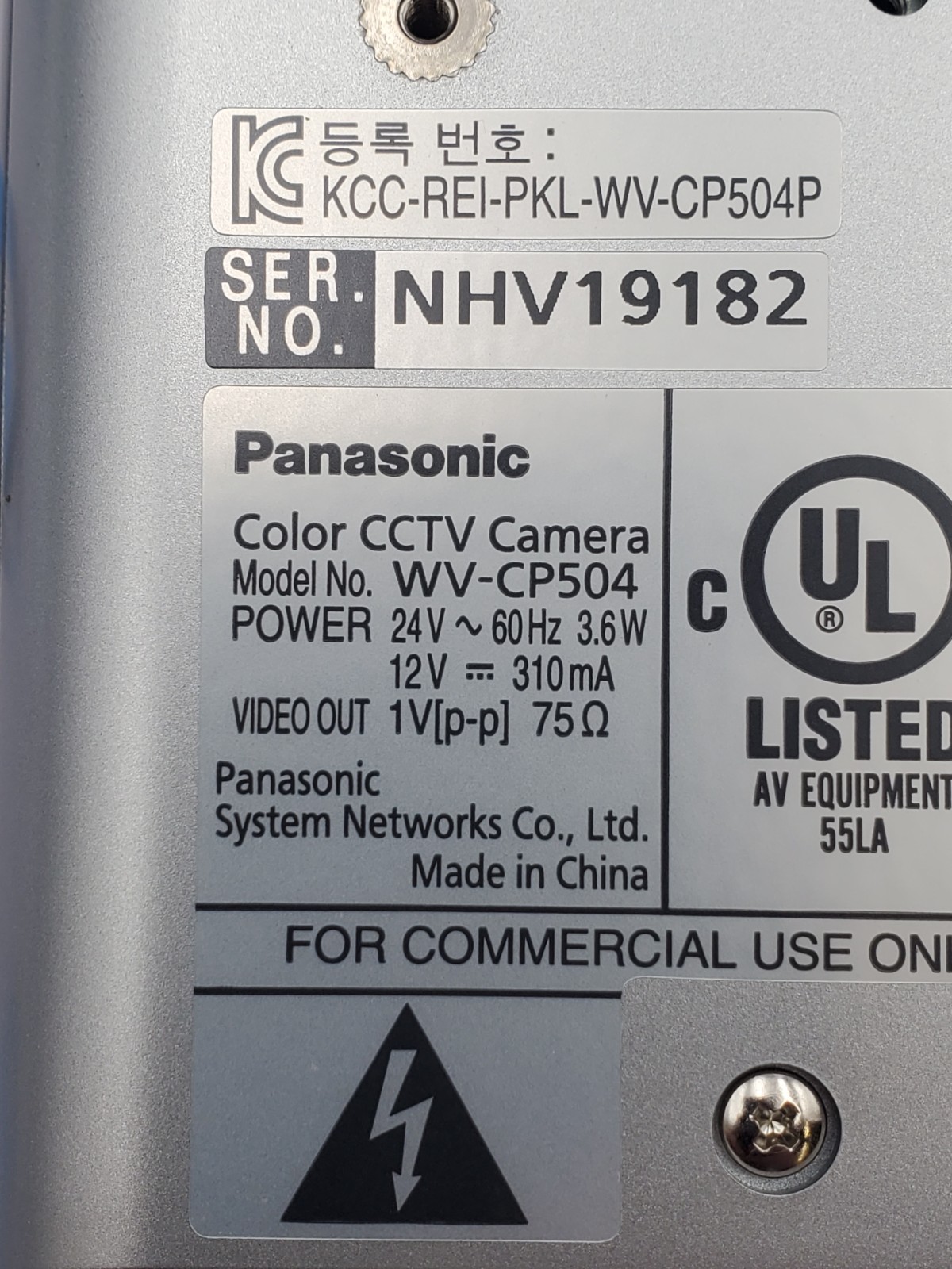 Panasonic WV-CP504 Color CCTV Camera