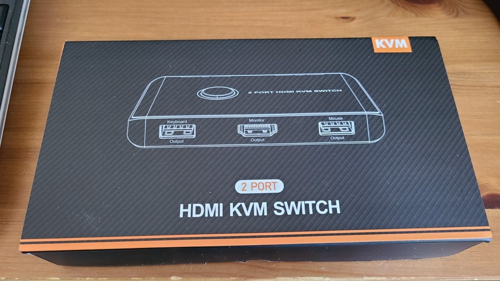 KVM Switch HDMI 2 Port Box, USB and HDMI Switch for 2 Computers Share Keyboard
