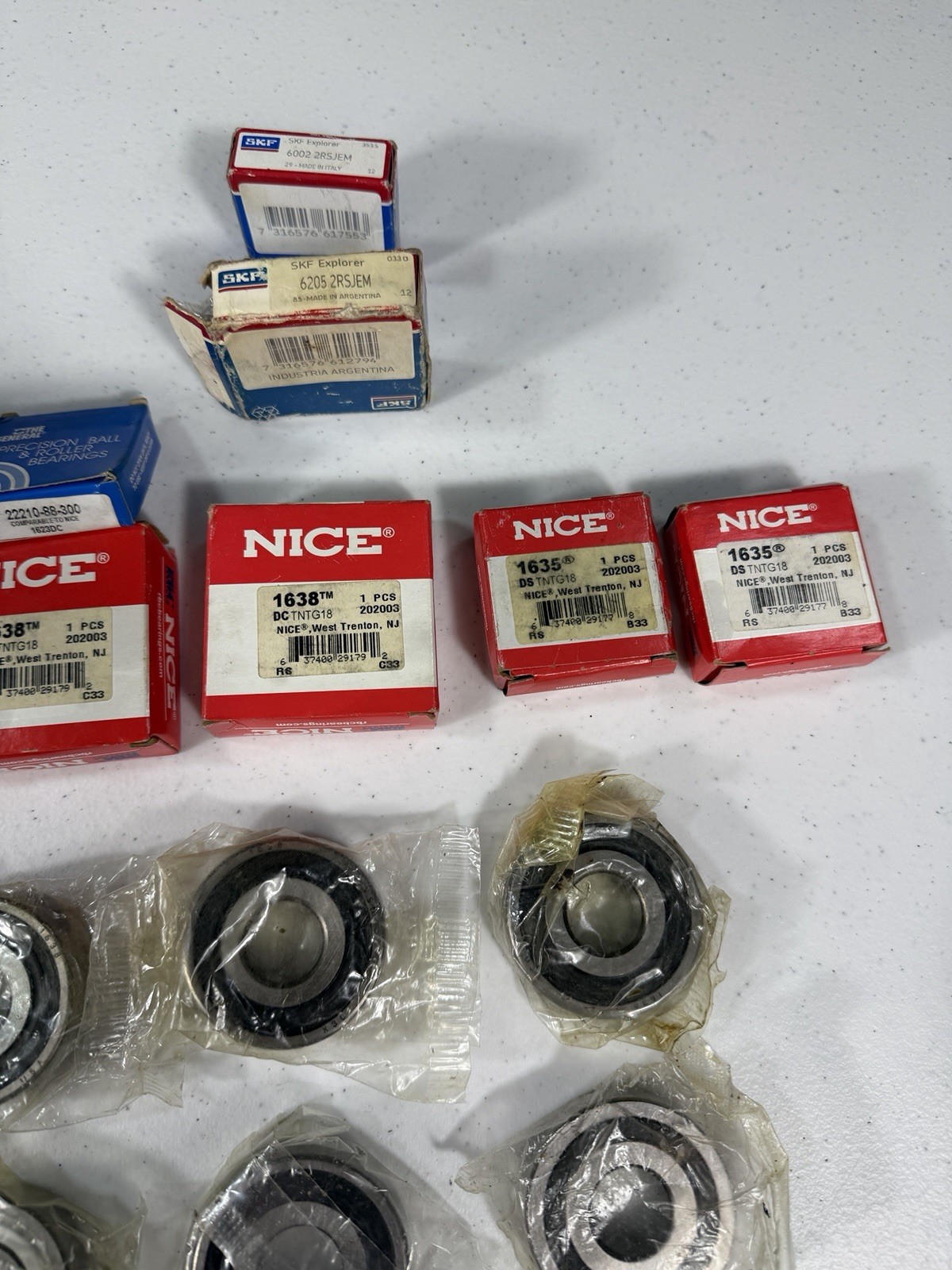 Vintage Lot ~20 NICE Ball Bearings 1635 1638 SKF Timken Fafnir NOS Boxes West