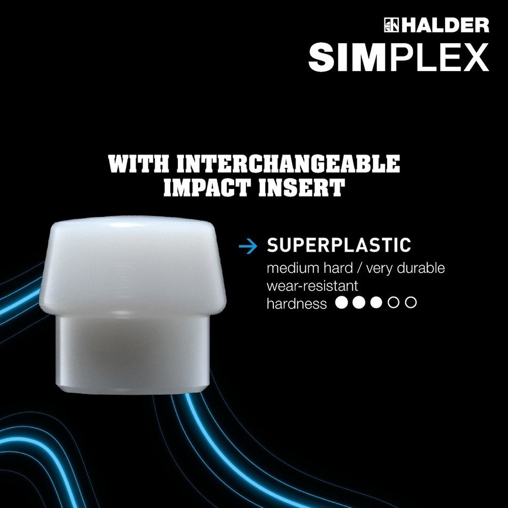 Halder 3027.030, Simplex Mallet with Black Rubber & Superplastic Inserts