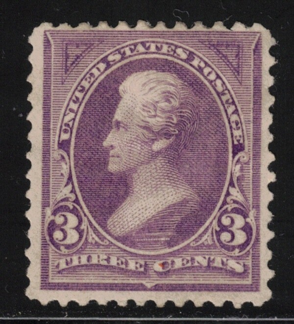 US Stamp Scott # 253 Purple 3cent Jackson - Mint OG H