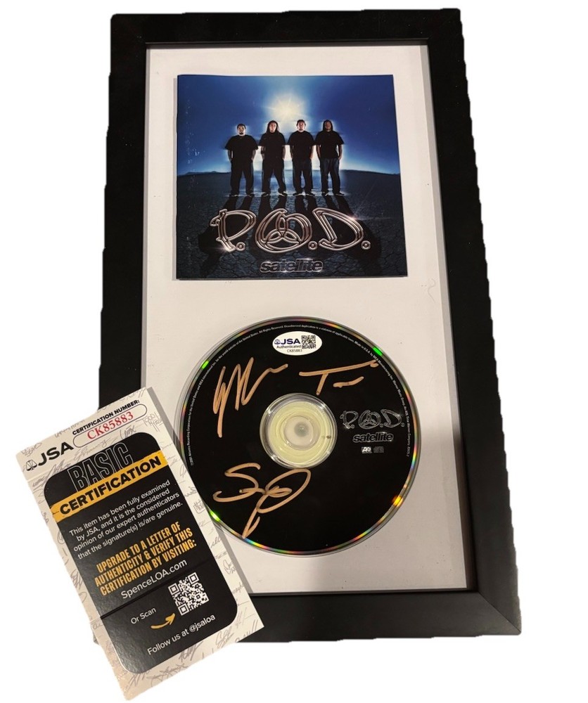 P.O.D. SATELLITE SIGNED CD DISPLAY FRAMED JSA COA Sonny Sandoval +2