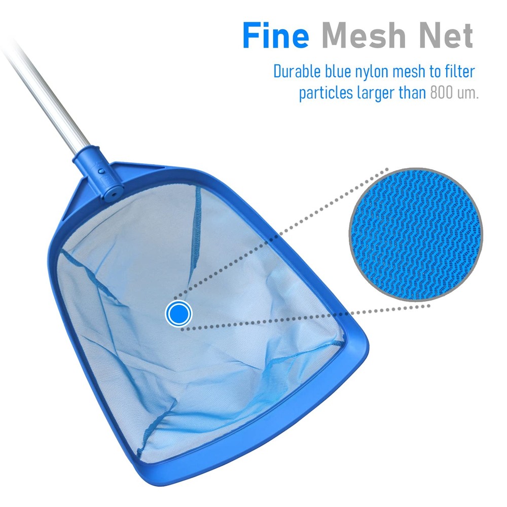 Pool Leaf Skimmer Net w/ 5 Sections Telescopic Aluminum Pole