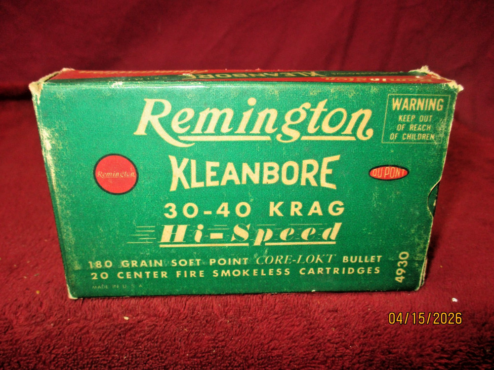 Vintage Remington Kleanbore, 30-40 KRAG., 180gr , Box, (EMPTY)