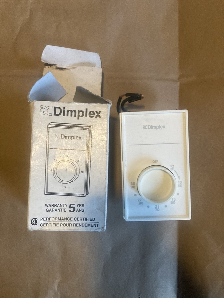 Dimplex TD902W Line Voltage Wall Thermostat Kit Stat Double Pole DPST