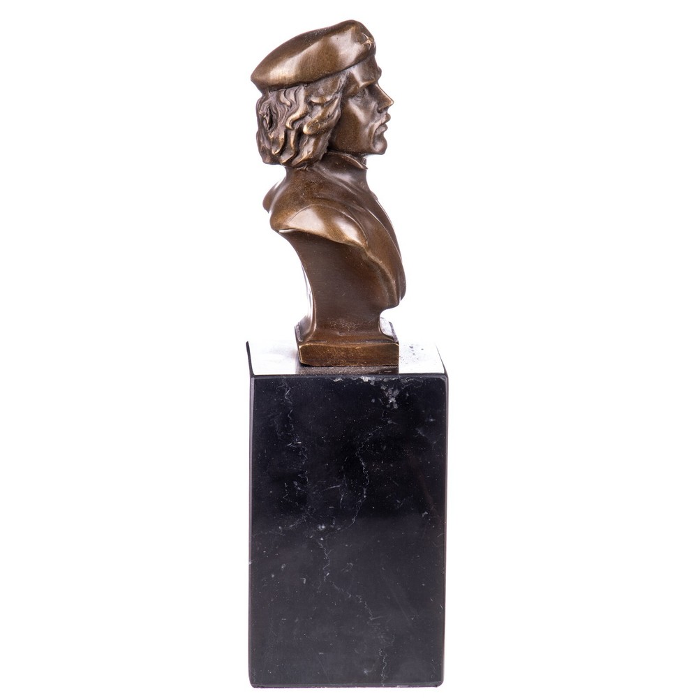 Bronze figure bust Che Guevara on black marble base signed