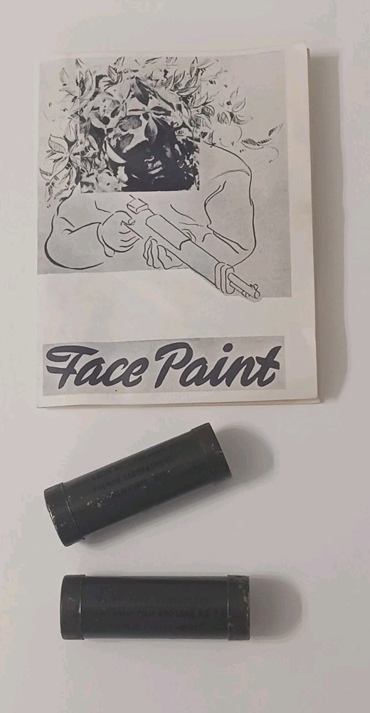 WW2 US Airborne Troops Green And Loam Facepaint Camo Sticks And Instructions