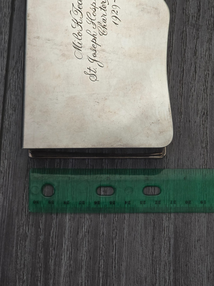 Vintage Wallace 262 Silverplate Cigarette Box Wood Lined Presentation Gift Box