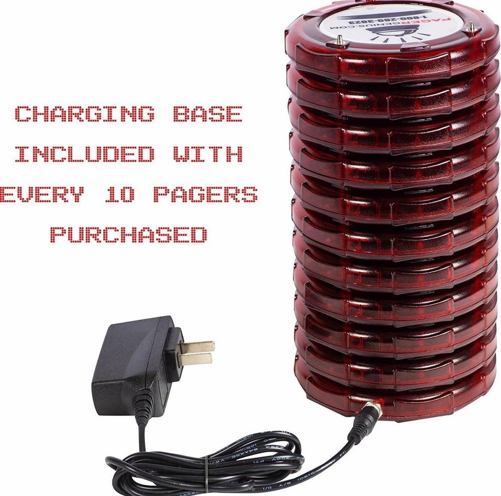 Pager Genius 10 Restaurant Coaster Pagers *Complete Paging System*