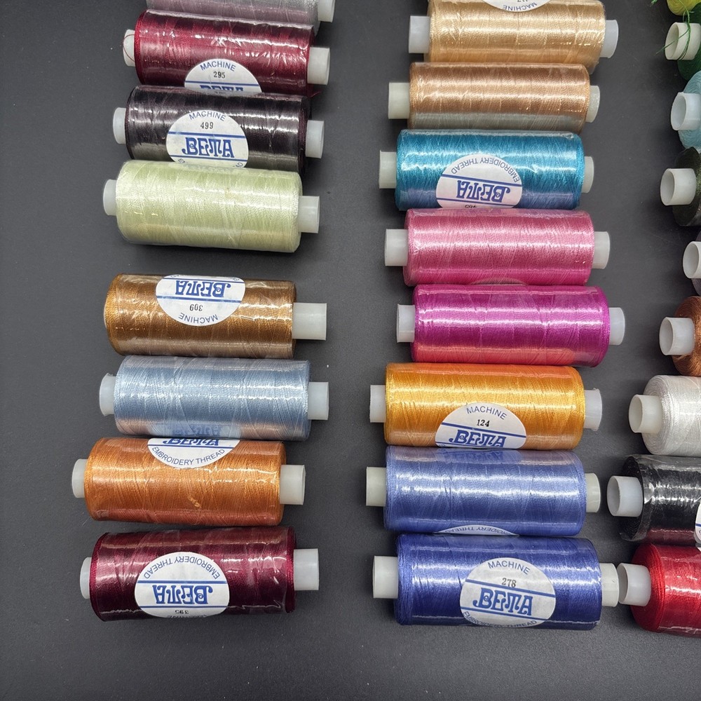 Beta Brand Polyester Embroidery Machine Thread 47 Spools Multiple Colors