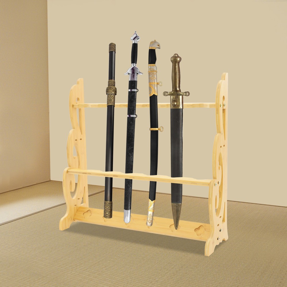 Sword Display Stand, Adjustable Large Sword Holder, 6 Hole Vertical Sword Rack