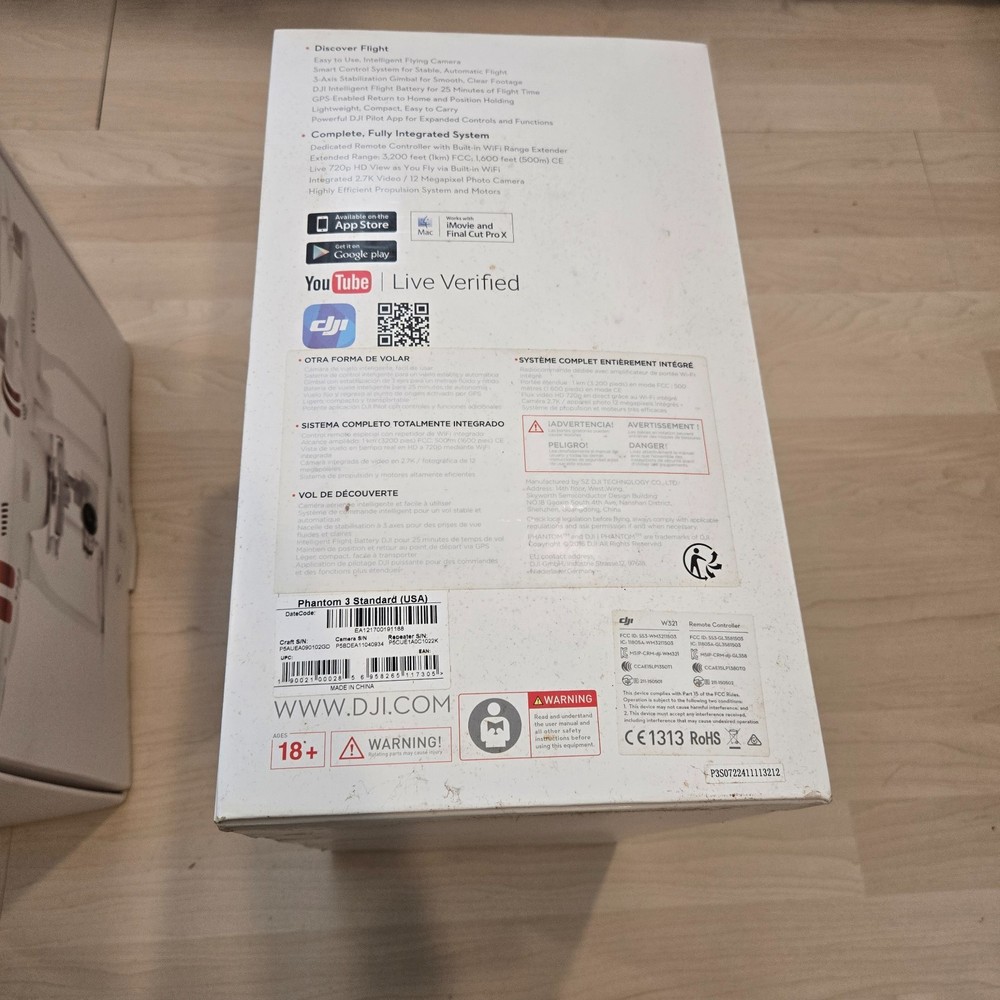 NEW Sealed DJI Phantom 3 Standard Quadcopter Drone w/ Camera & Remote Controller