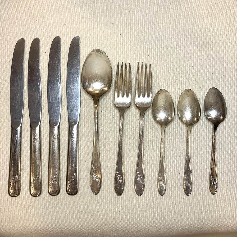 Oneida Community Tudor Plate Queen Bess II Flatware Lot 10 Pieces