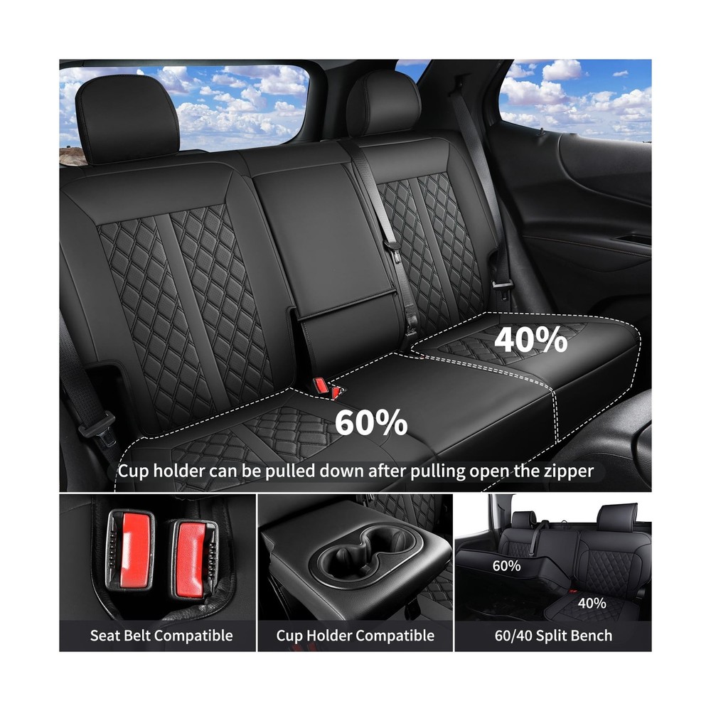 Huidasource Frontier Seat Covers Full Set, Full Coverage Leather Seat Covers ...