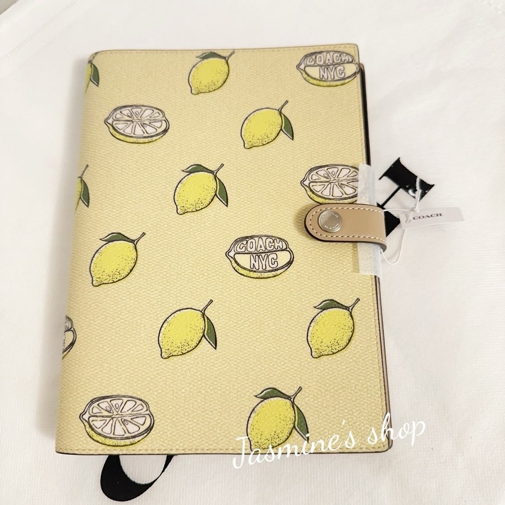 NWT Coach Notebook With Lemon Print CAO42