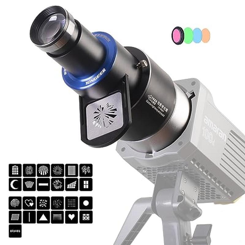 Bowens Mount Projector Spotlight Optical Snoot Kit W/25 Gobos 4 Filter Versatile