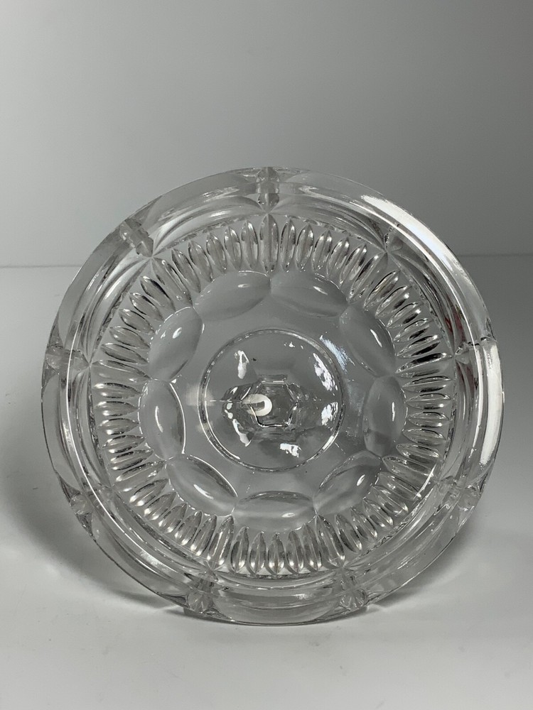 Vintage Cut Crystal Drape Pattern Candy Dish & Lid 8 in.