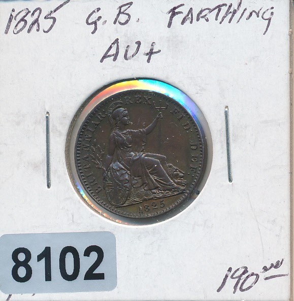 GREAT BRITAIN - 1825  FARTHING  - HIGH GRADE ! - #8102